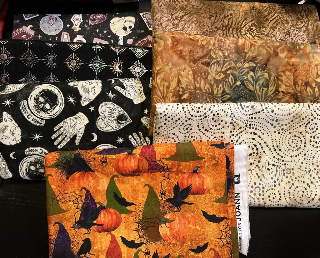 Selection of Halloween and autumn fabrics